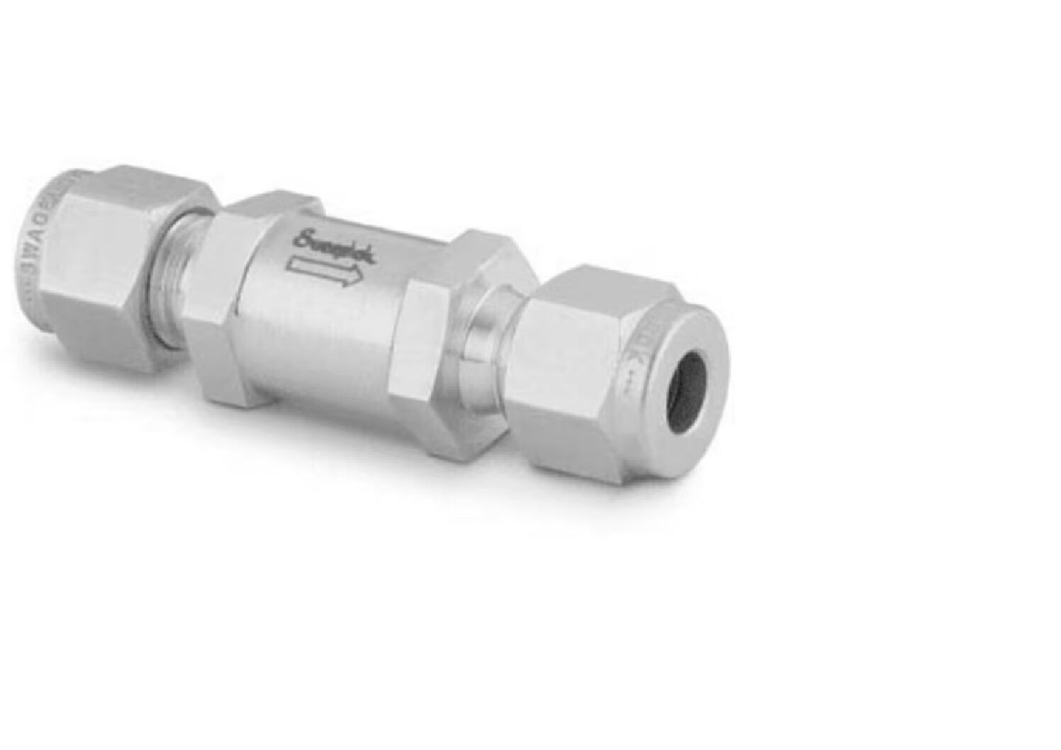 Stainless Steel Poppet Check Valve, Fixed Pressure, 10 mm Swagelok Tube Fitting, 10 psig (0.69 bar).? SS-10C-MM-10 - Image 1