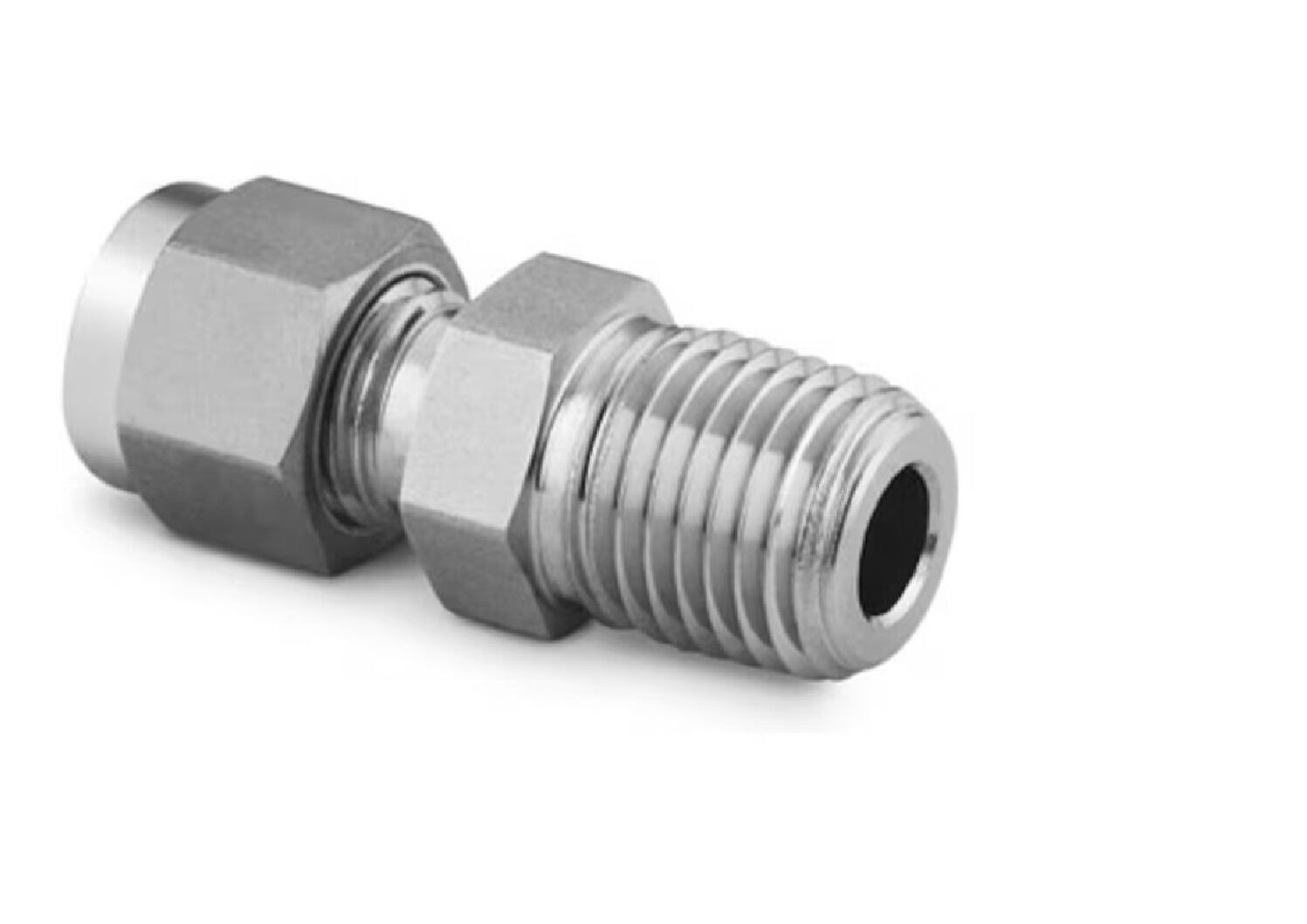 Image-pdf.jpg Stainless Steel Swagelok Tube Fitting, Male Connector, 1/16 in. Tube OD x 1/8 in. Male NPT SS-100-1-2 - Image 1