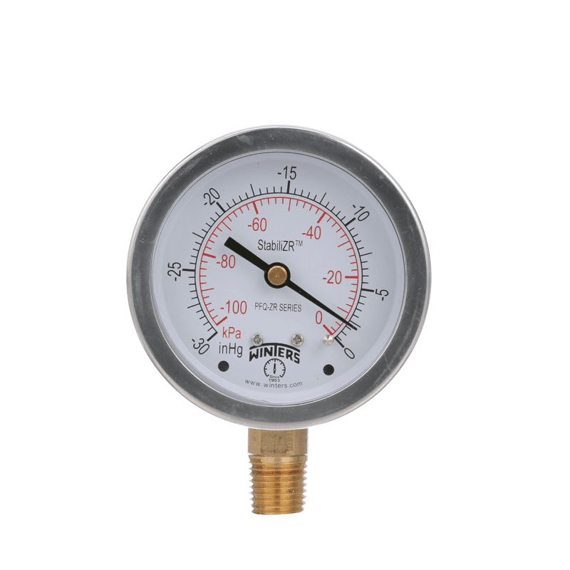 PFQ-ZR Stabilizr Stainless Steel Pressure Gauge PFQ898ZRR1 Winters Instrumentation PFQ-ZR Stabilizr Stainless Steel Pressure Gauge PFQ898ZRR1 Winters Instrumentation