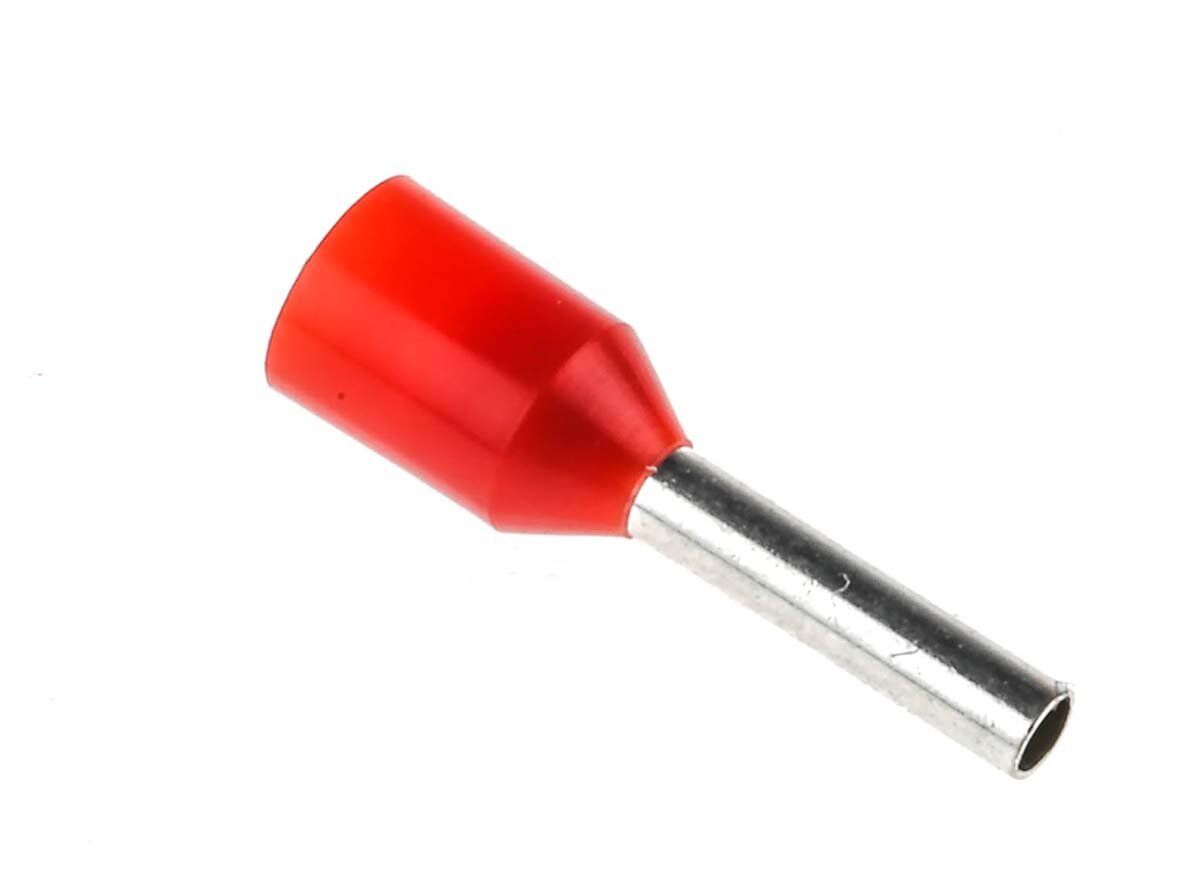 RS COMPONENTS Boot Lace Ferrule Connector 1.5mm² Red Nylon Insulated – Pack of 100