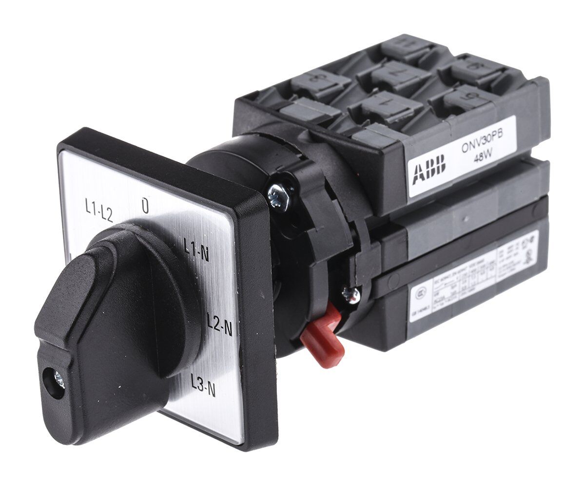 ABB 1SCA022533R5500 Rotary Cam Selector Switch for Voltmeter ABB Rotary Cam Selector Switch 1SCA022533R5500 ONV30PB for Voltmeter 600VAC 25A