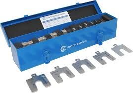 260-piece 18-8 stainless steel slotted shim set, Trade Size D for alignment and machine setup
