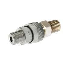 1/4 NPTF male steel plug and 3/8 NPTF female brass socket quick-disconnect set for air systems