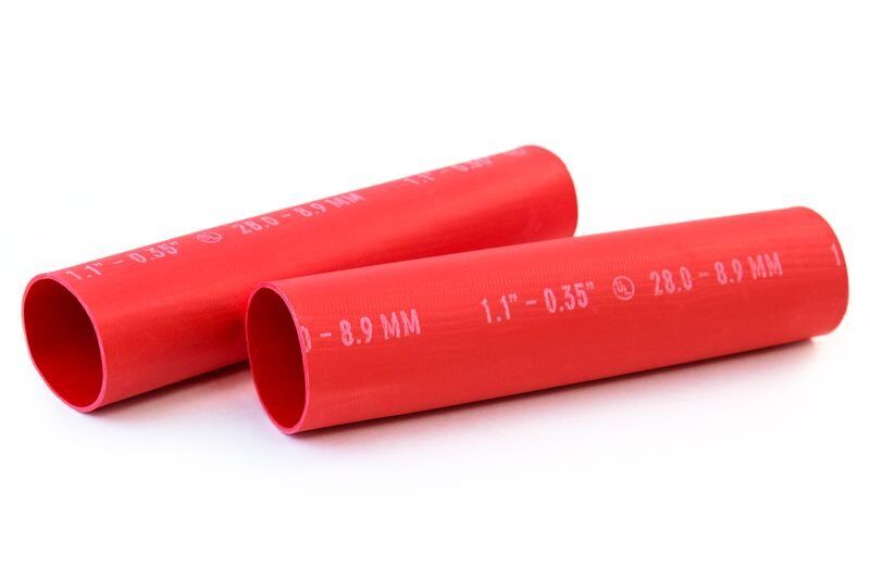 Image of red 6mm heat shrink tubing, 100m roll, 2:1 shrink ratio