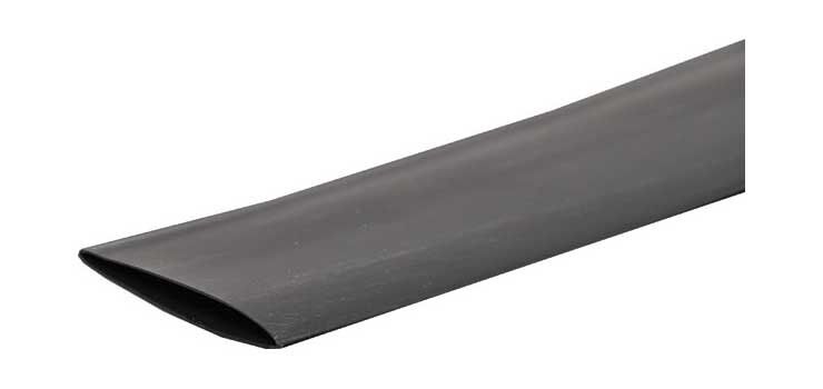 Black Heat Shrink Tube 9mm Image of black 9mm heat shrink tube, 100m roll, for electrical insulation