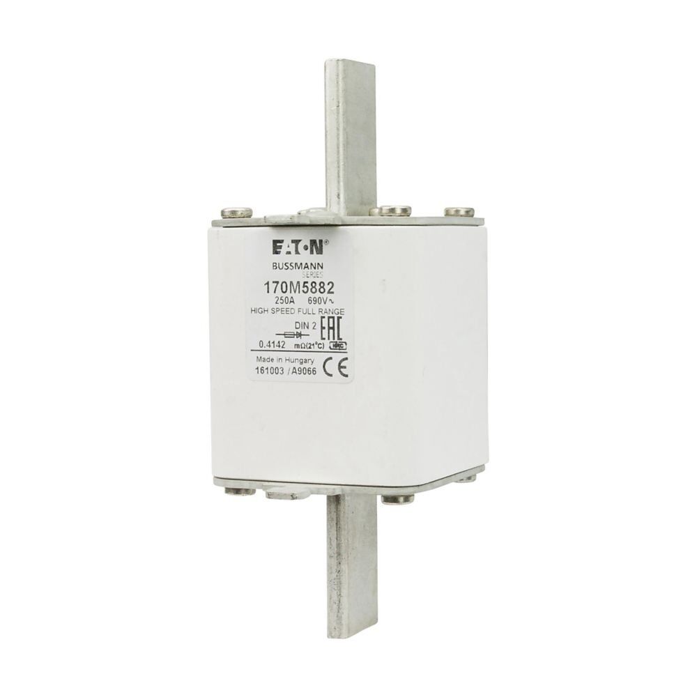 Eaton Bussmann 170M5810 high speed fuse, 500A, 700V AC with blade terminals
