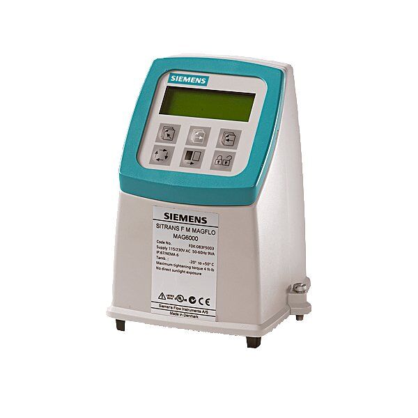 Siemens MAG 5000 Flowmeter Transmitter 7ME6910-1AA10-1AA0 Siemens MAG 5000 flowmeter transmitter with display and polyamide housing