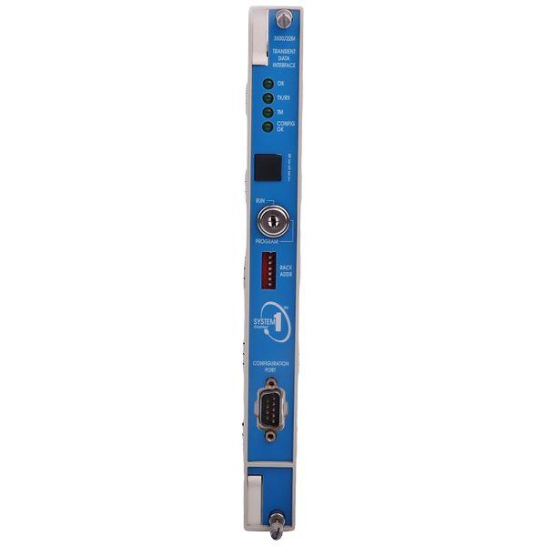 Bently Nevada Transient Data Interface Module 3500/22M Image of Bently Nevada 3500/22M Transient Data Interface module with rack connector and Ethernet port