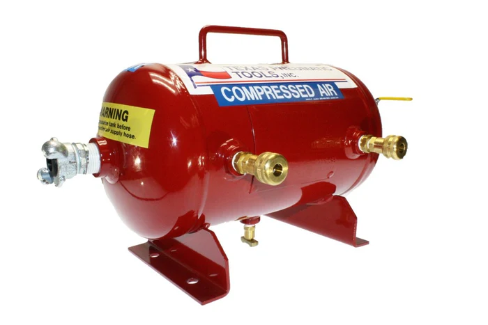 Image of Texas Pneumatic tank style air manifold, part number TX-3AMF, 2.5-gallon capacity