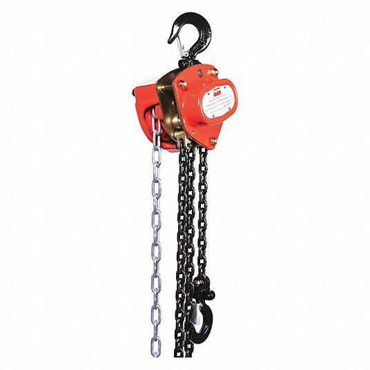 Image of Dayton Manual Chain Hoist, part number 1VW51, showing key details/specs