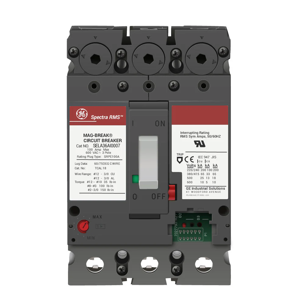 GE Spectra RMS Molded Case Circuit Breaker SELA36AI0007