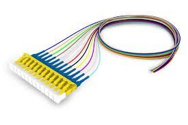 Singlemode LC/UPC Keyed Blue to Unconnectorized Fiber Pigtail 12-Fiber Kit