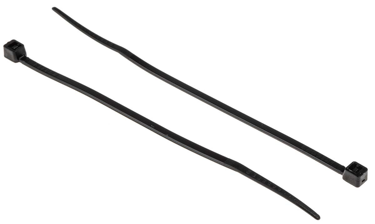 RS PRO 233-455 Black Nylon Cable Ties Pack of 100