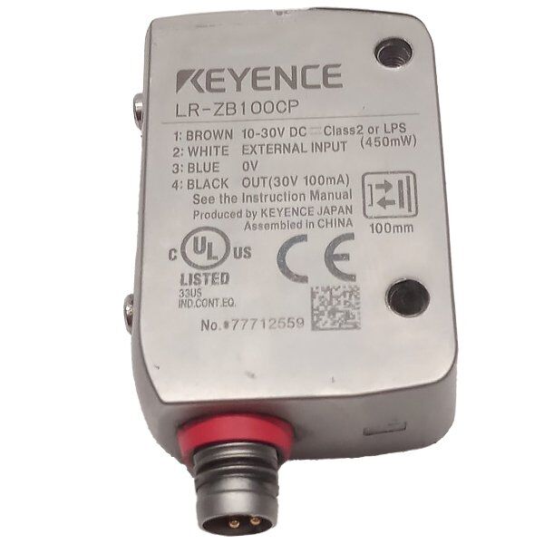 KEYENCE LR-ZB100CP CMOS laser sensor with stainless steel housing