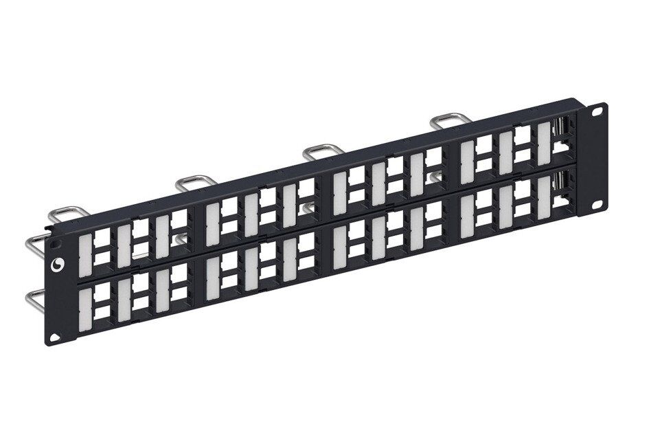 CommScope CPP-UDDM-M-2U-48 48-Port Patch Panel CommScope CPP-UDDM-M-2U-48 black 48-port patch panel for 19-inch rack