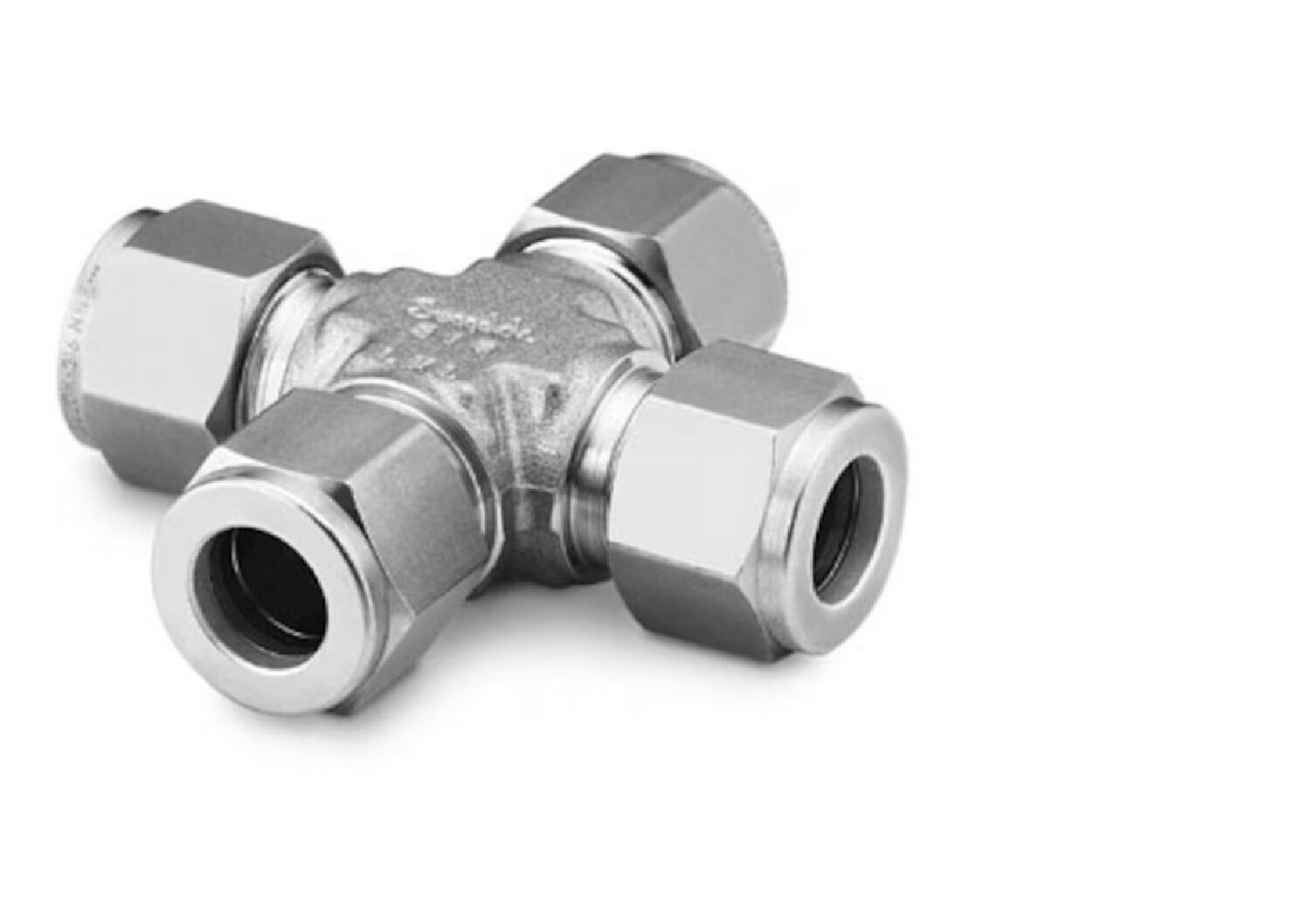 Stainless Steel Swagelok Tube Fitting, Union Cross, 1/16 in. Tube OD. SS-100-4 - Image 1