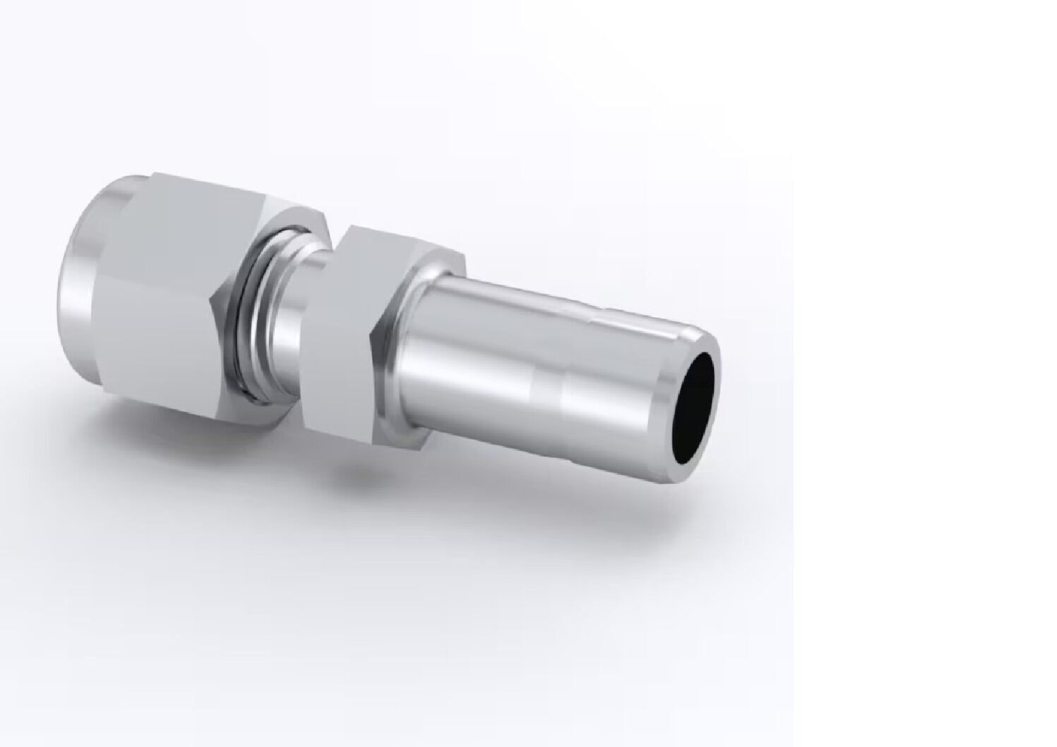 Stainless Steel Swagelok Tube Fitting, Bored-Through Reducer, 1/16 in. Tube OD x 1/4 in. Swagelok Tube Adapter. SS-100-R-4BT - Image 1