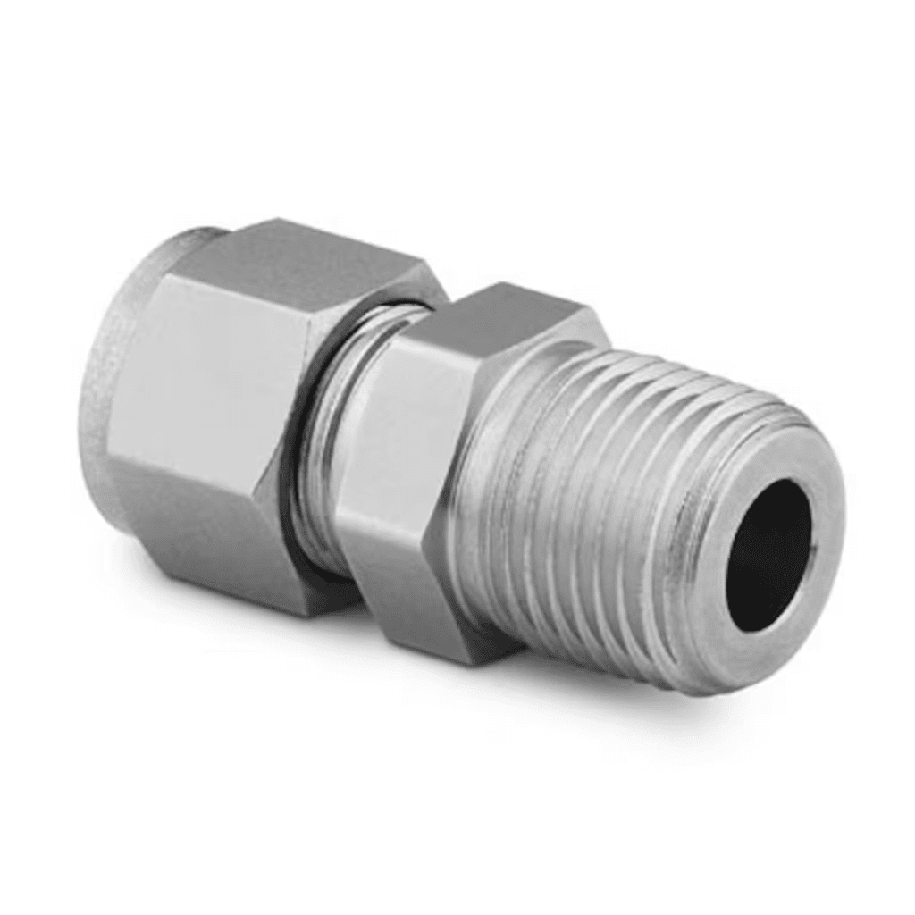 Swagelok 316 Stainless Steel Tube Fitting, Bored-Through Male Connector, 3/4 in. Tube OD x 1 in. Male NPT SS-1210-1-16BT Swagelok™ - Image 1