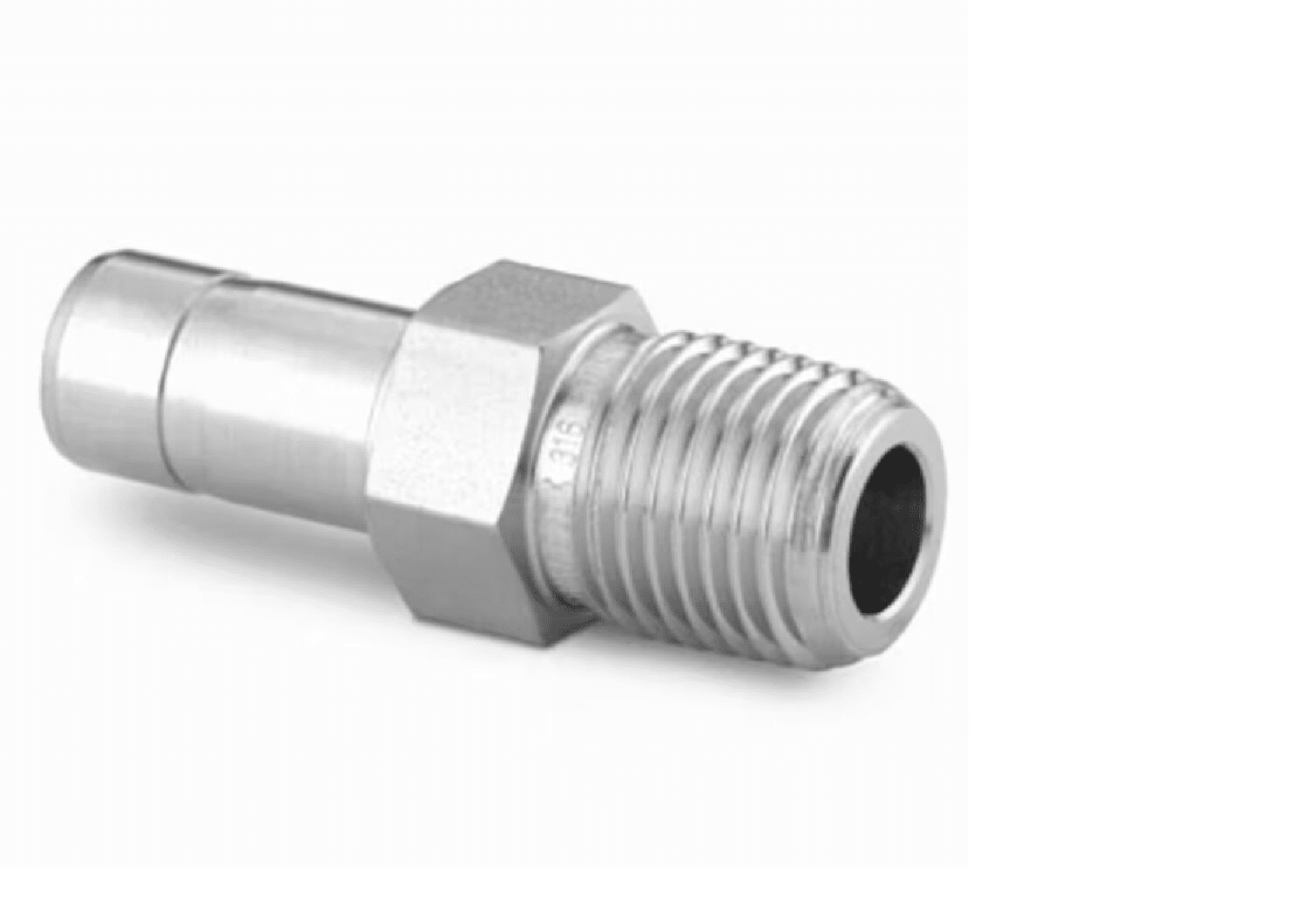 Stainless Steel Swagelok Tube Fitting, Male Tube Adapter, 10 mm Tube OD x 3/8 in. Male ISO Tapered Thread.  SS-10-MTA-1-6RT