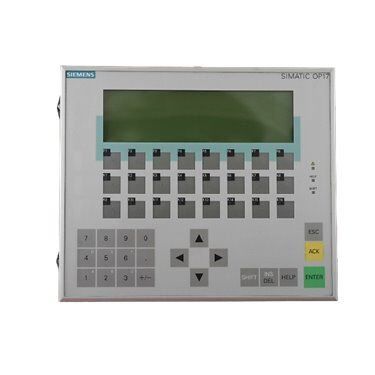 Siemens OP17 Operator Panel 6AV3617-1JC20-0AX1 Image of Siemens OP17/DP operator panel, part number 6AV3617-1JC20-0AX1, with LC display and PROFIBUS support