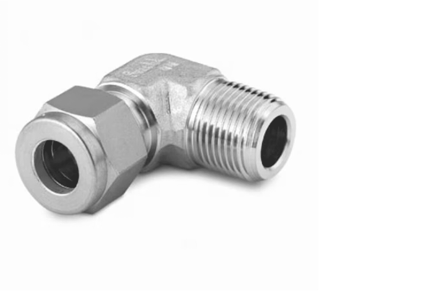 Stainless Steel Swagelok Tube Fitting, Male Elbow, 10 mm Tube OD x 1/2 in. Male ISO Tapered Thread. SS-10M0-2-8RT