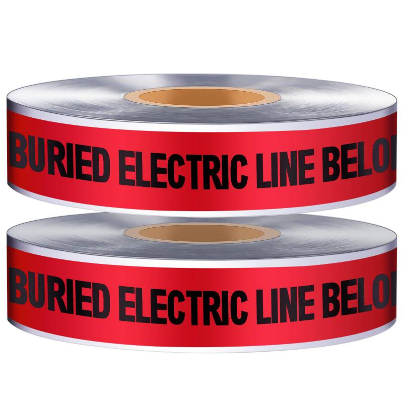 Caution Buried Electric Line Detectable Underground Warning Tape 2"x1000'