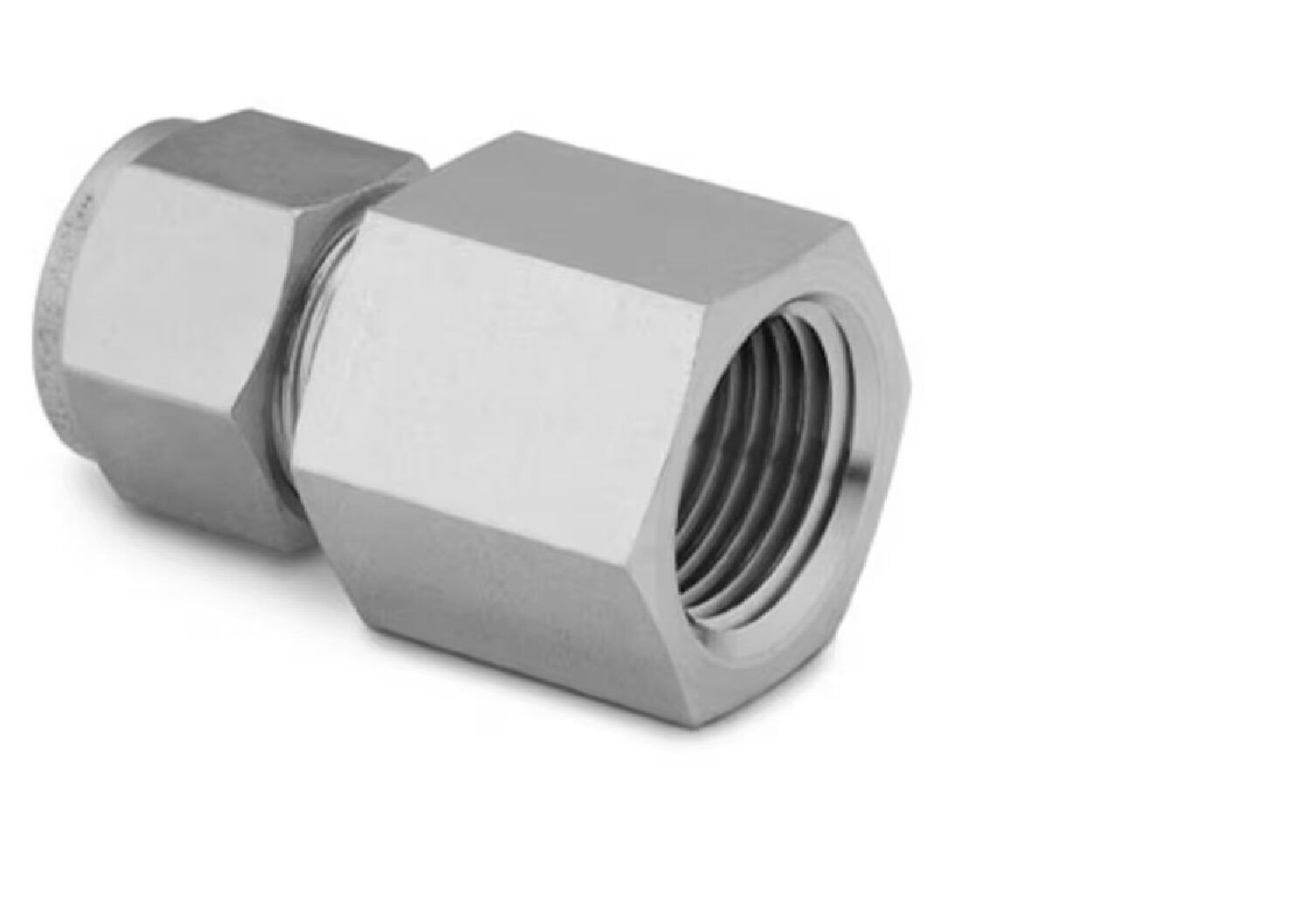 Stainless Steel Swagelok Tube Fitting, Female Connector, 5/8 in. Tube OD x 3/4 in. Female NPT.  SS-1010-7-12 - Image 1