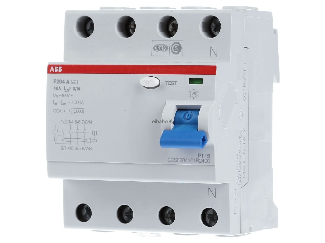 ABB Circuit Breaker F204 AC-40/0.1 4 Pole 40A 100mA RCCB