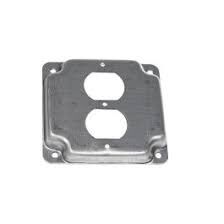 4-inch raised square metallic cover for duplex receptacles by Appleton